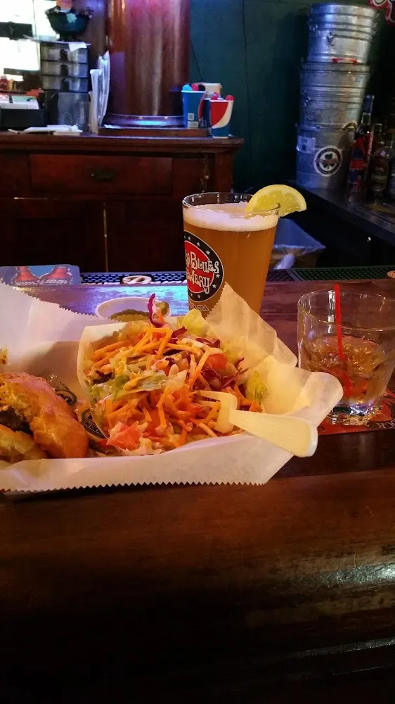 Cheddar Burger and Cole Slaw