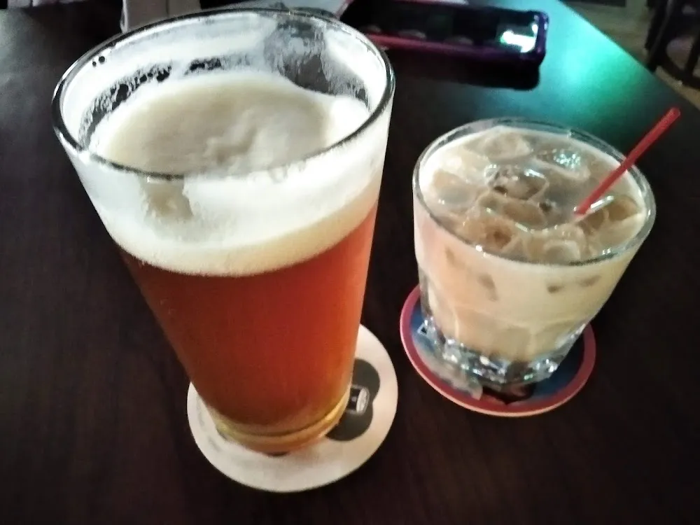 Draft Beer and a White Russian